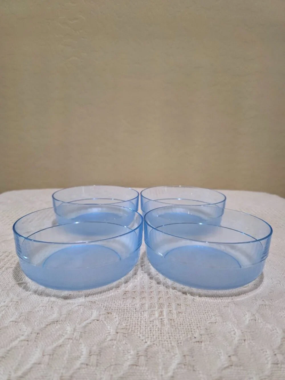 Authentic Tupperware Preludio Transparent Blue Acrylic Cereal Soup Bowls 2108